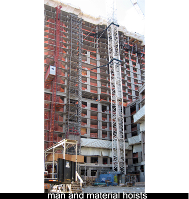 temporary hoists for men and material